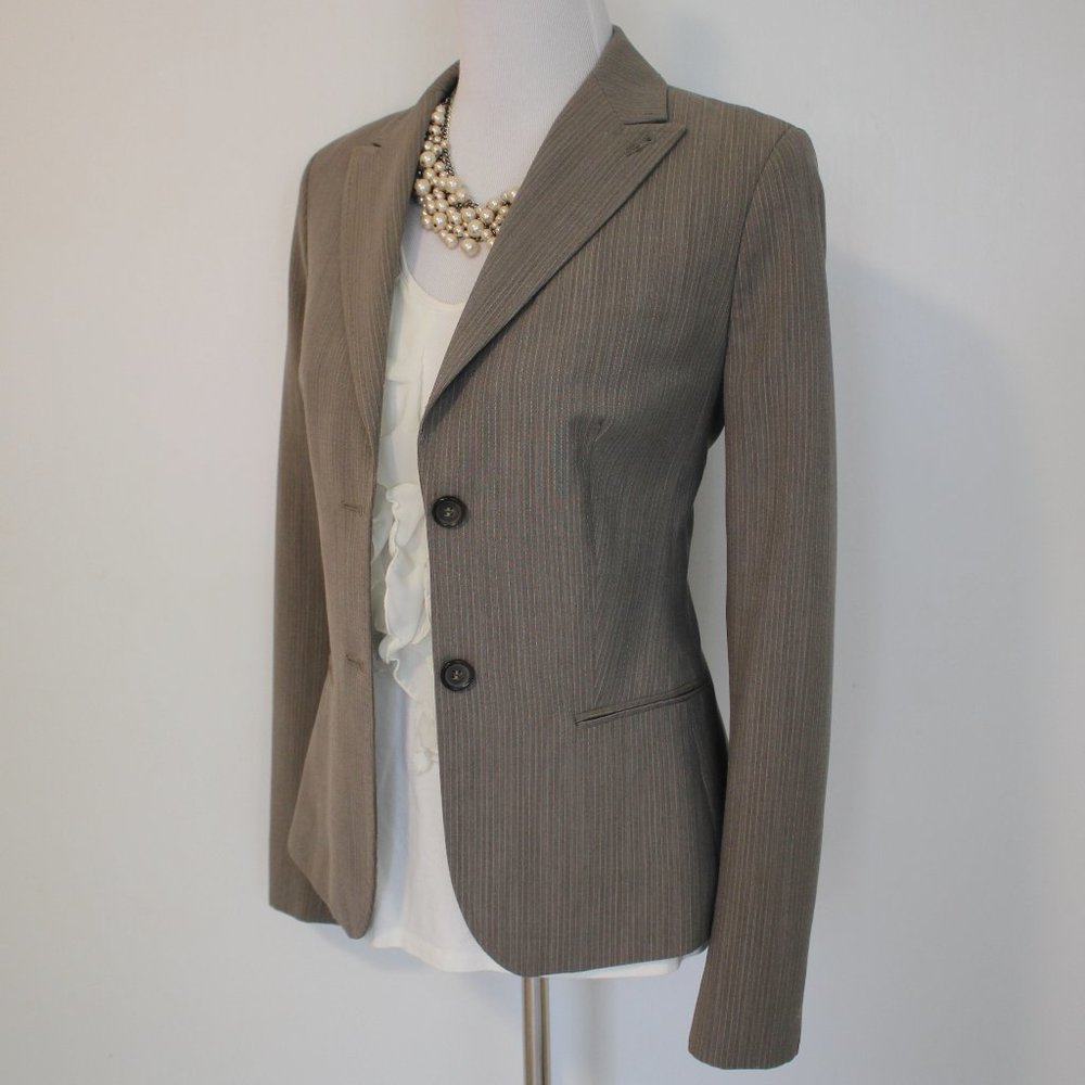 The Limited Taupe Pinstripe Blazer